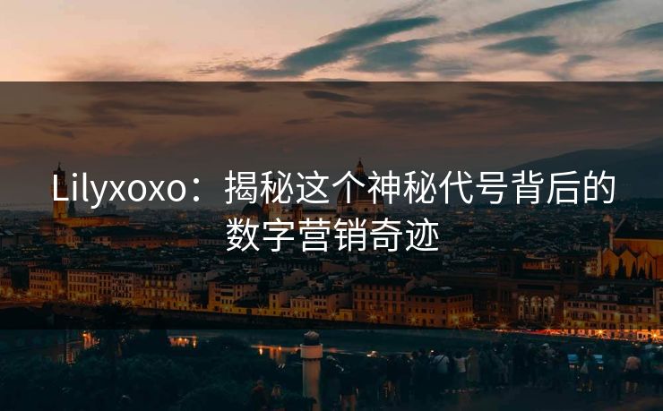 Lilyxoxo：揭秘这个神秘代号背后的数字营销奇迹