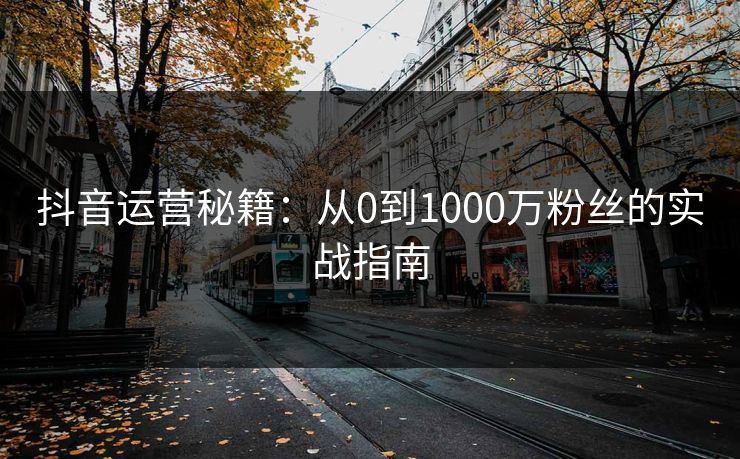 抖音运营秘籍：从0到1000万粉丝的实战指南  第1张