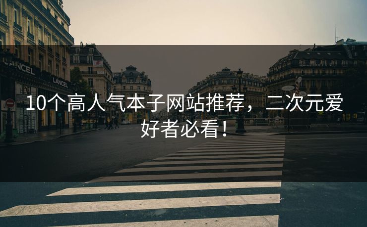 10个高人气本子网站推荐,二次元爱好者必看! 第1张 10个高人气本子网站推荐,二次元爱好者必看! 第1张